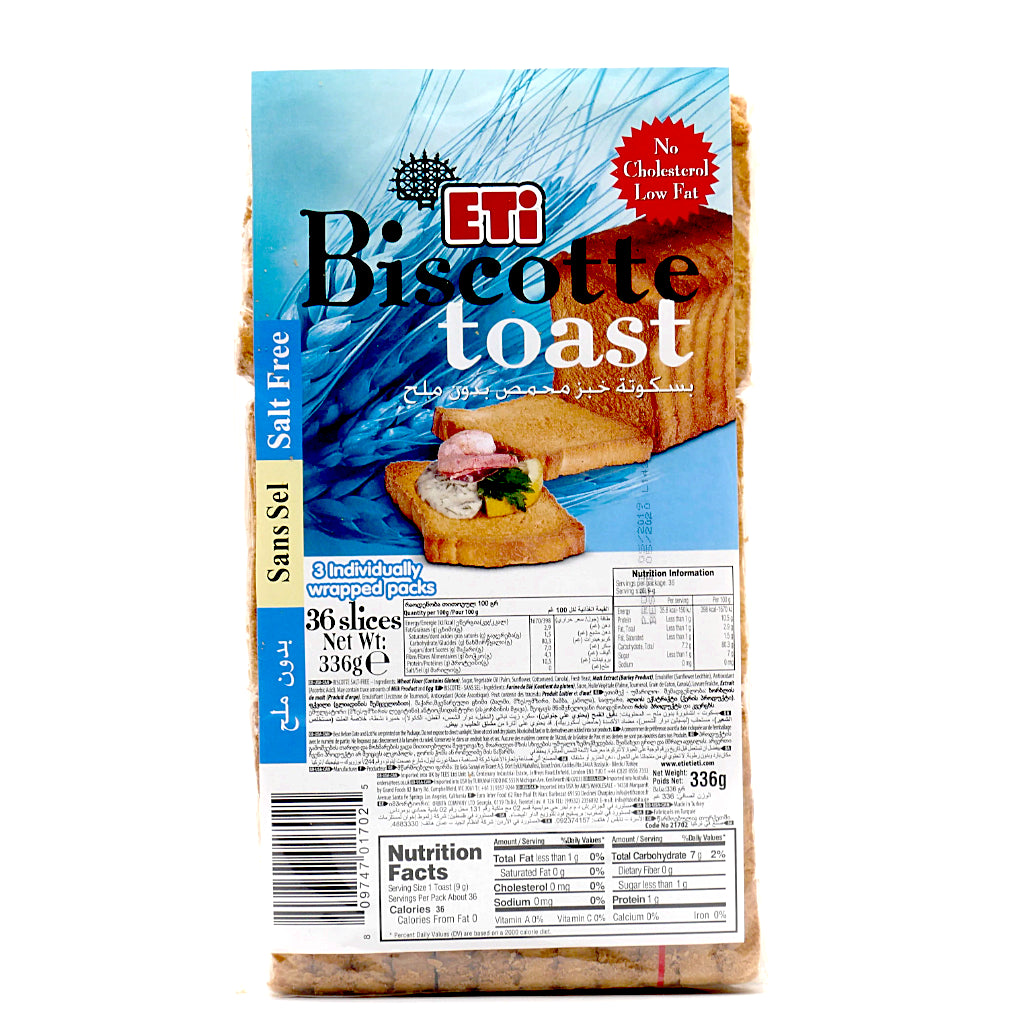Eti Biscotte Toast Salt Free - 390g