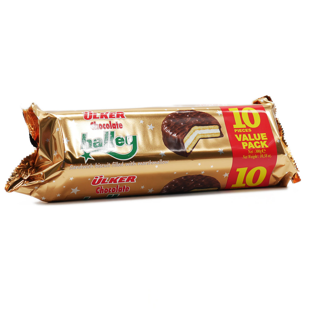 Ulker Halley Chocolate Coated Sandwich Biscuits 10pc - 300g