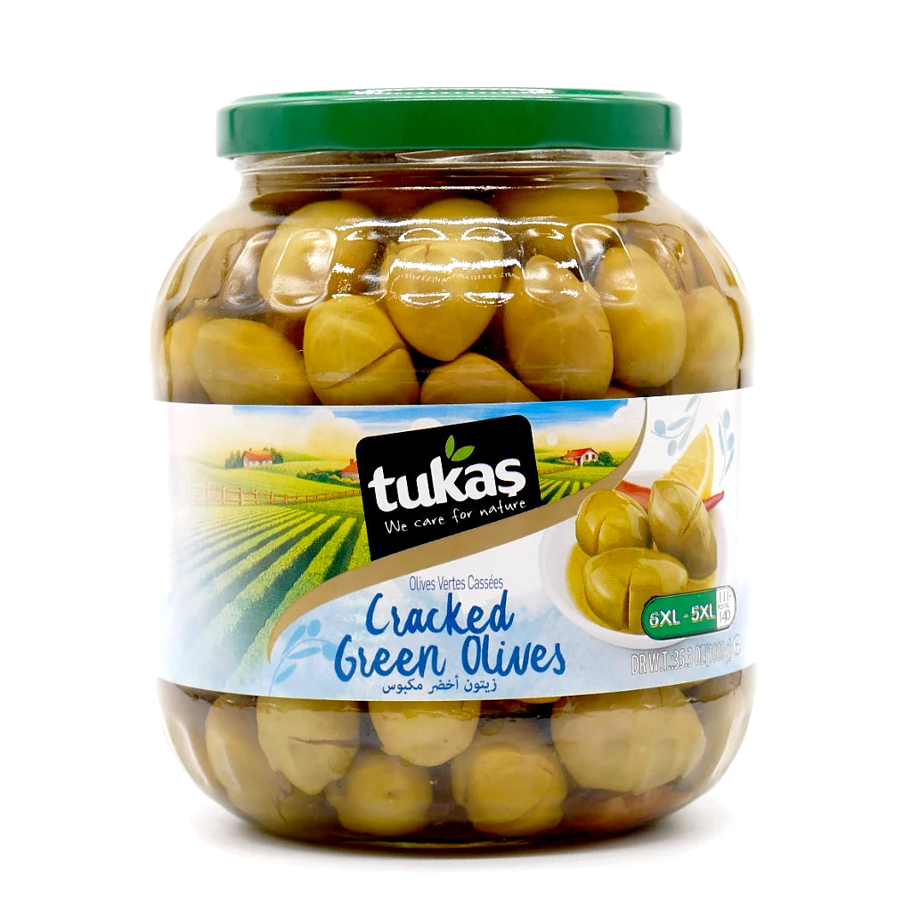 Tukas Jumbo Cracked Green Olives 5XL - 720g