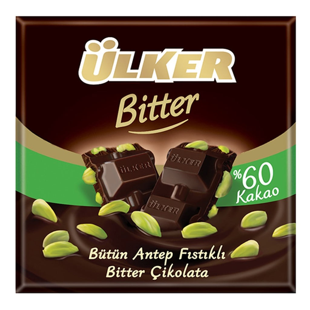 Ulker Golden Bitter Chocolate Bar with Pistachio - 65g